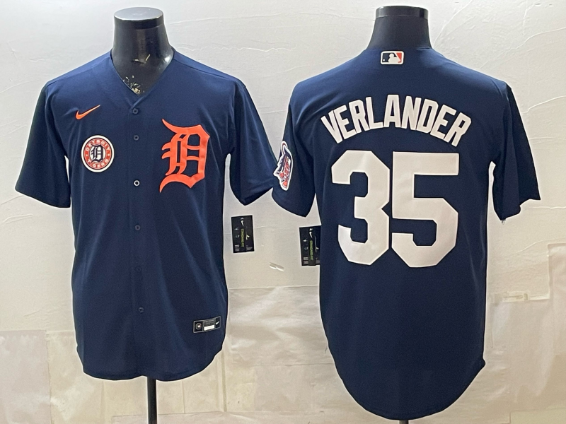Men Detroit Tigers #35 Verlander blue Game Nike MLB Jersey032100105